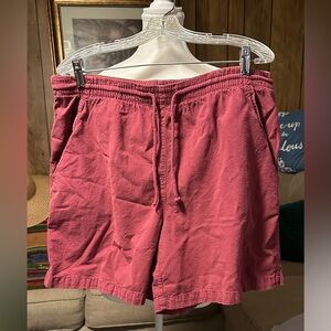 Erika Dusty Rose Drawstring Walking Shorts w/ Pockets, Sz M (18” Elastic Waist)